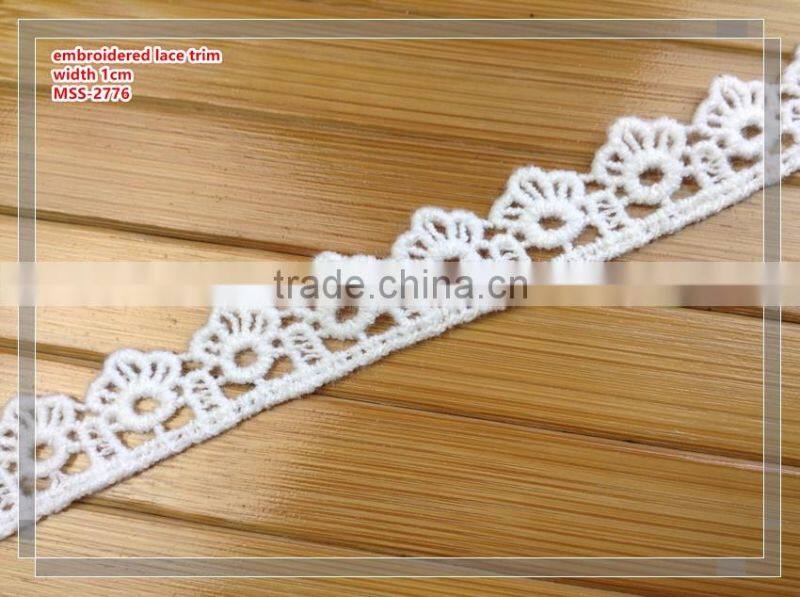 100% polyester 1cm width water soulble lace trimming