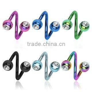 twister titanium body piercing jewelry,eyebrow piercing