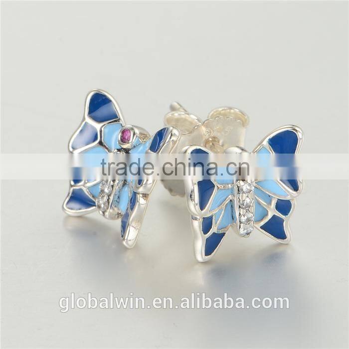 Silver 925 All Types Of New Design Custom Made Enamel Wholesale Earrings