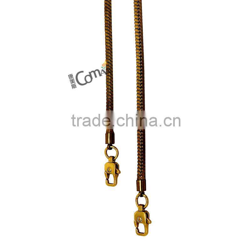 Fashion brass metal handbag long chain