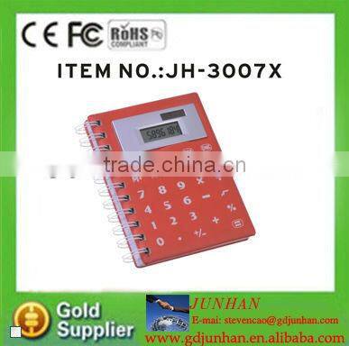 2015 promotional brand pu leather mini notepad with pen and calculator