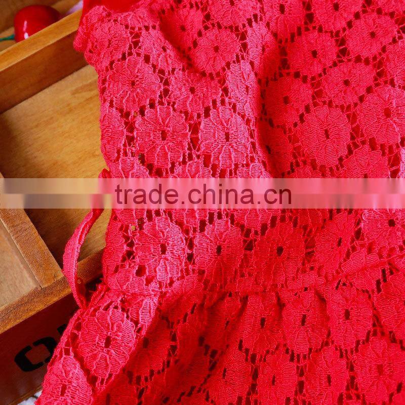 Wholesale beautiful birthday girl dress lace baby girl dress with waistband short baby casual lace dress boutique dress