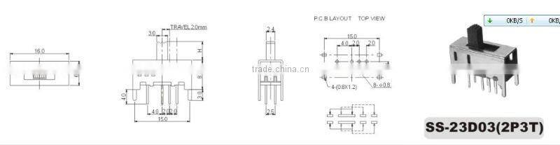 4 position slide switch SS-23D03