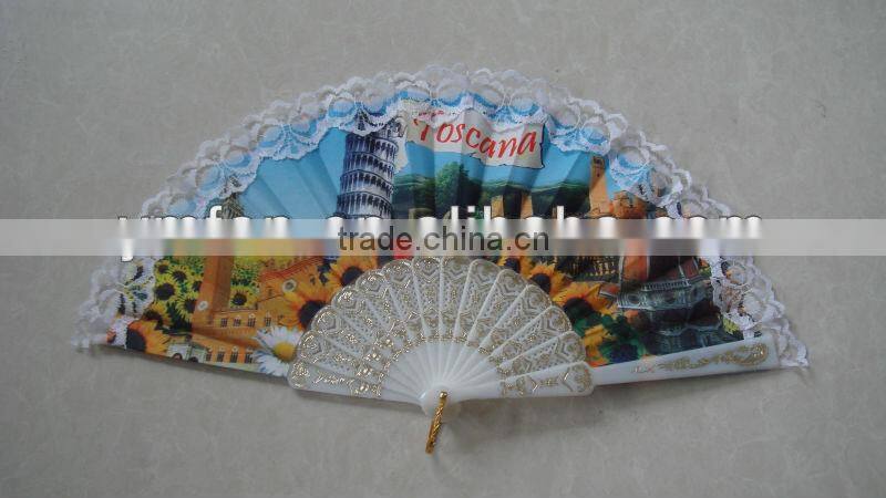 promotional plastic with fabric spanish fan