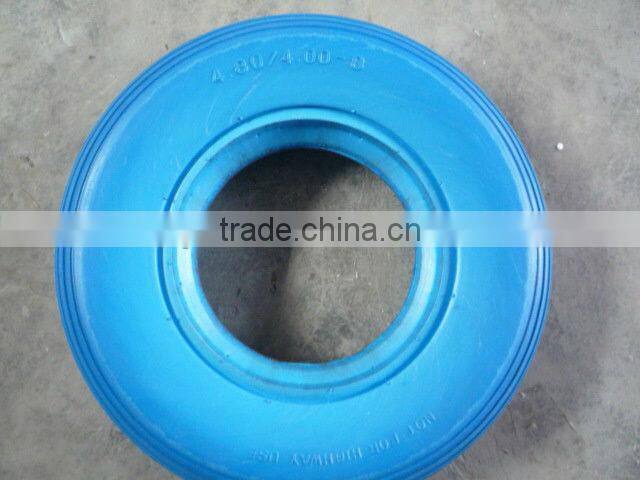 Flat free PU wagon wheel foam wheel 3.50-4/3.00-8/3.50-7