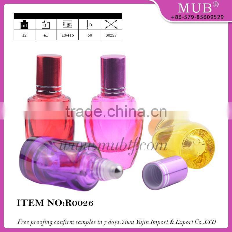 R0035 roll bottle glass bottle aluminum perfume bottle wholesale