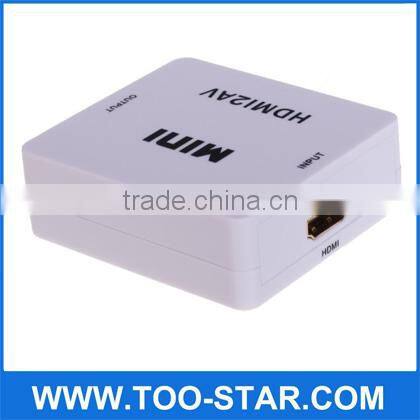 Portable White HDMI to AV Converter