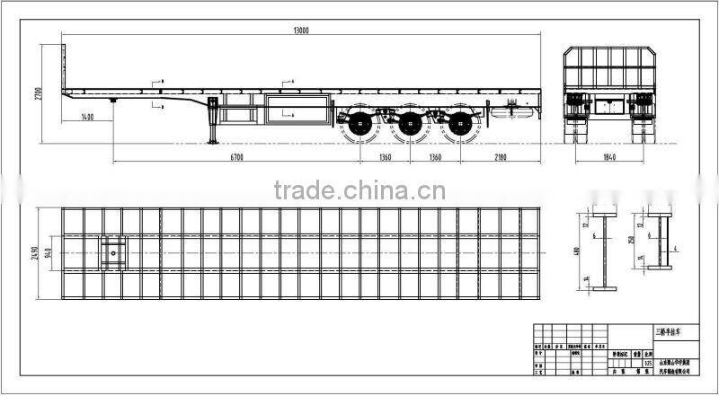 3Axles stake semi trailer