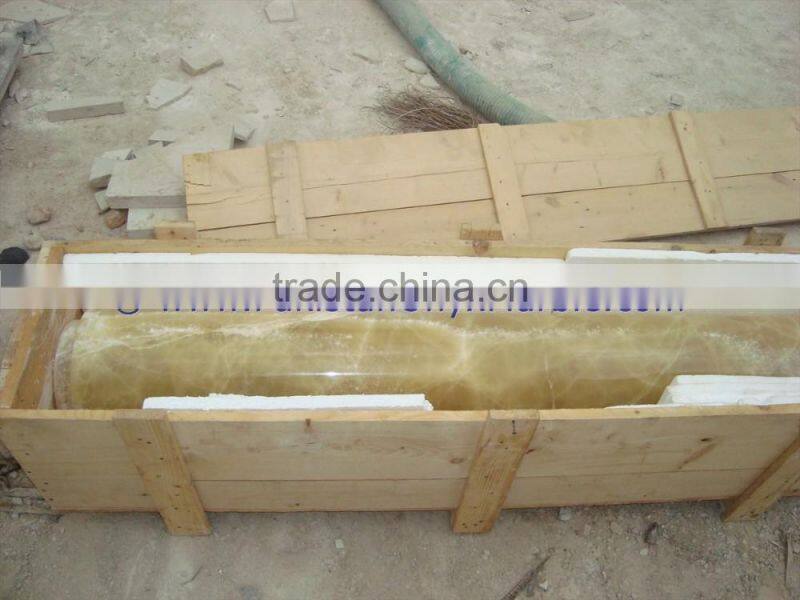 UNIQUE HONEY ONYX PILLARS COLUMNS CARVED