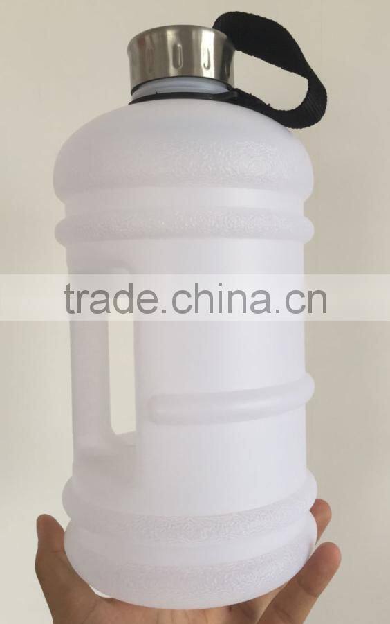 2.2L/half gallon water bottle jug, FDA approved and BPA free PETG raw material, matt/frosted finish allowed