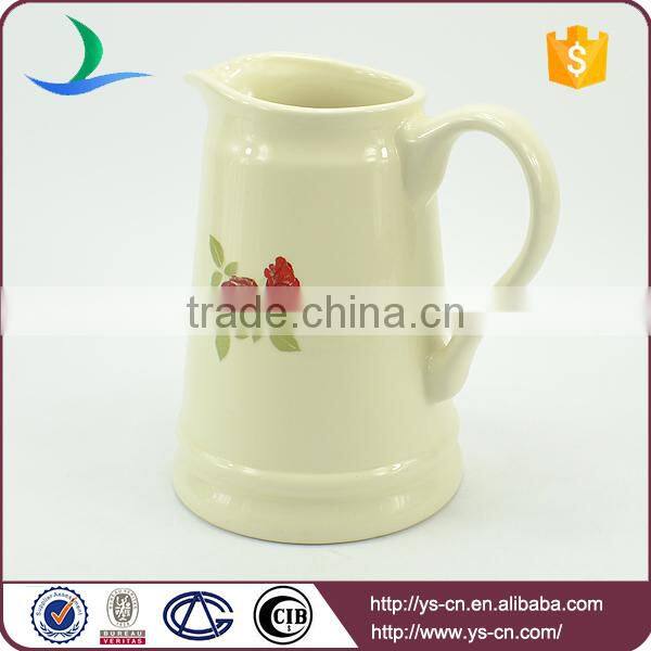 YSj0010-03 Wholesale flowee decal stoneware bathroom jug