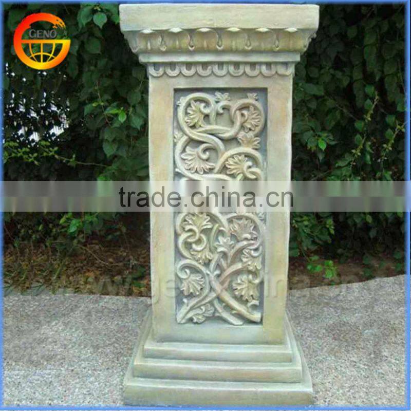 Fiberstone flower pot stand roman square pillar design