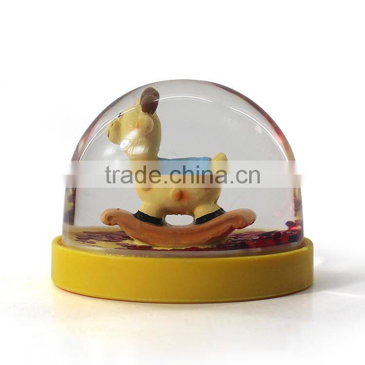 2015 custom plastic snowball with resin figurine
