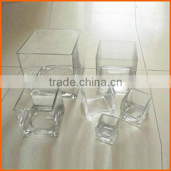 Wholesale clear vase square glass