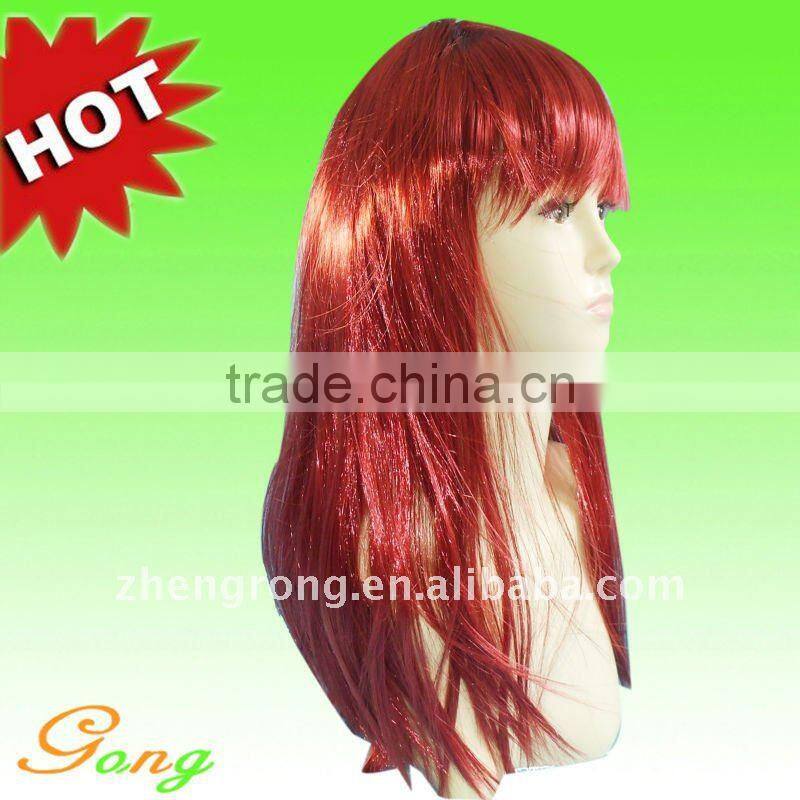 Cosplay Women Wigs Costume Ball Red Hair Periwig Wig human hair wig