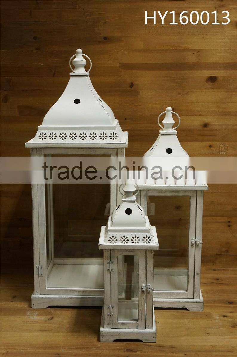 New Style Wood Candle Lantern Garden Decor Promotion Outside Lanterns