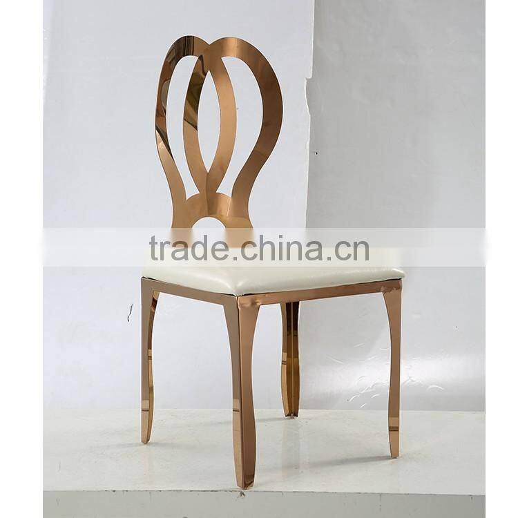 latest banquet rose gold stainless steel dining chair with dinner