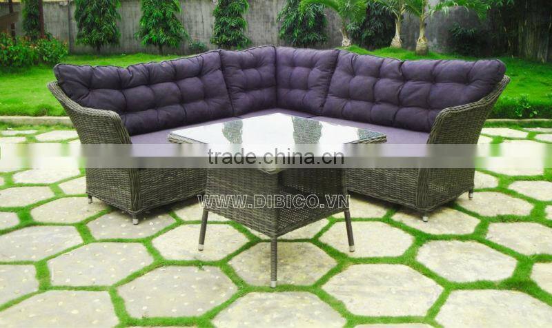 2014 New Style Outdoor Garden Plastic Flat Rattan Sofa set