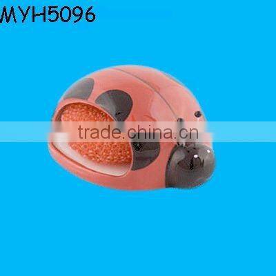 Ladybug ceramic bathroom sponge holder