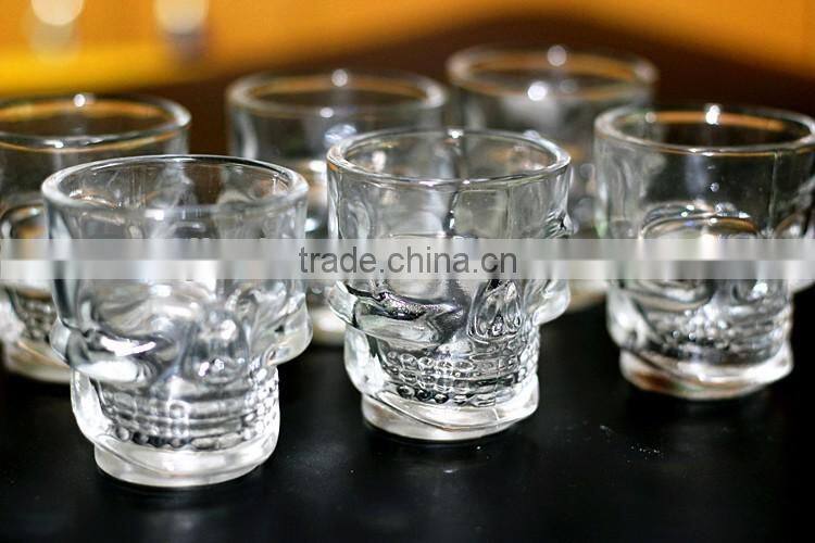 50ml mini clear skull glass cup for strong whisky