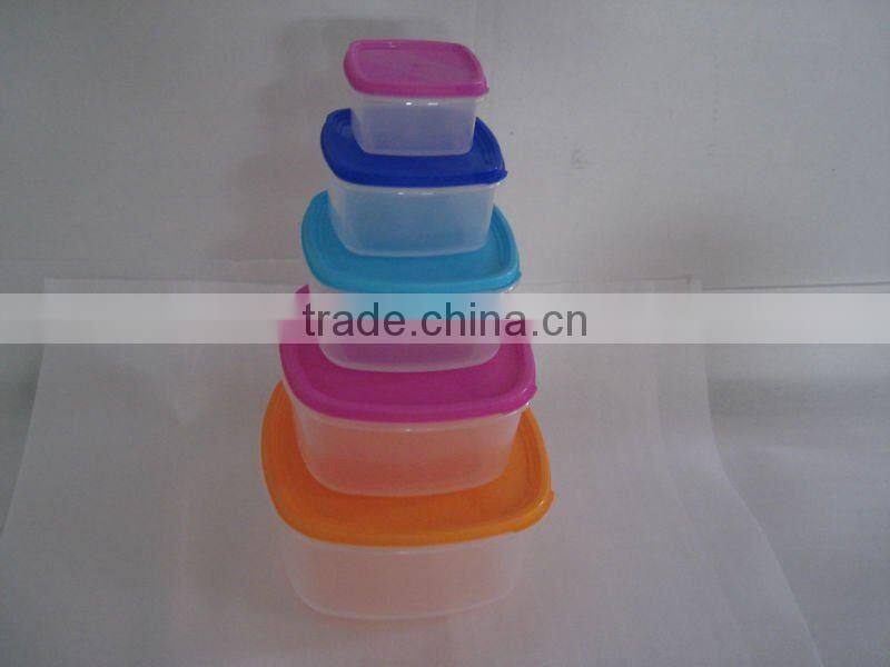 Rainbow Food Storage Set, 7pcs plastic food container, square storage box.