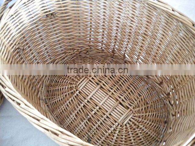 Handwoven storage lidded the wicker basket with handle