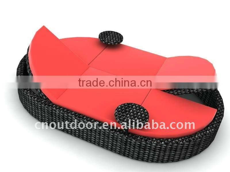 rattan beach lounge double bed with ears