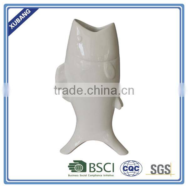 Low Price High Quality Resin Decorative Fish Open Mouth Vase