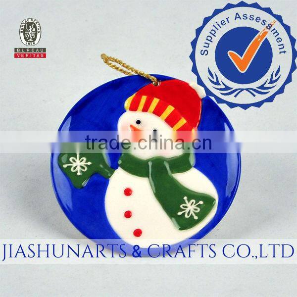 Snowman Relief Ceramic Hanging Decorative Plates Wall
