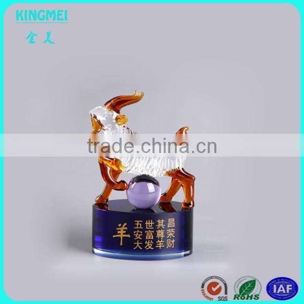 Crystal rabbit model with base personalizs lwords for twelve Chinese zodiac signs