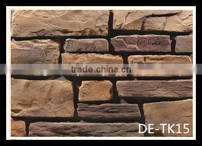 Durable artificial ledge stone for exterior wall house stone