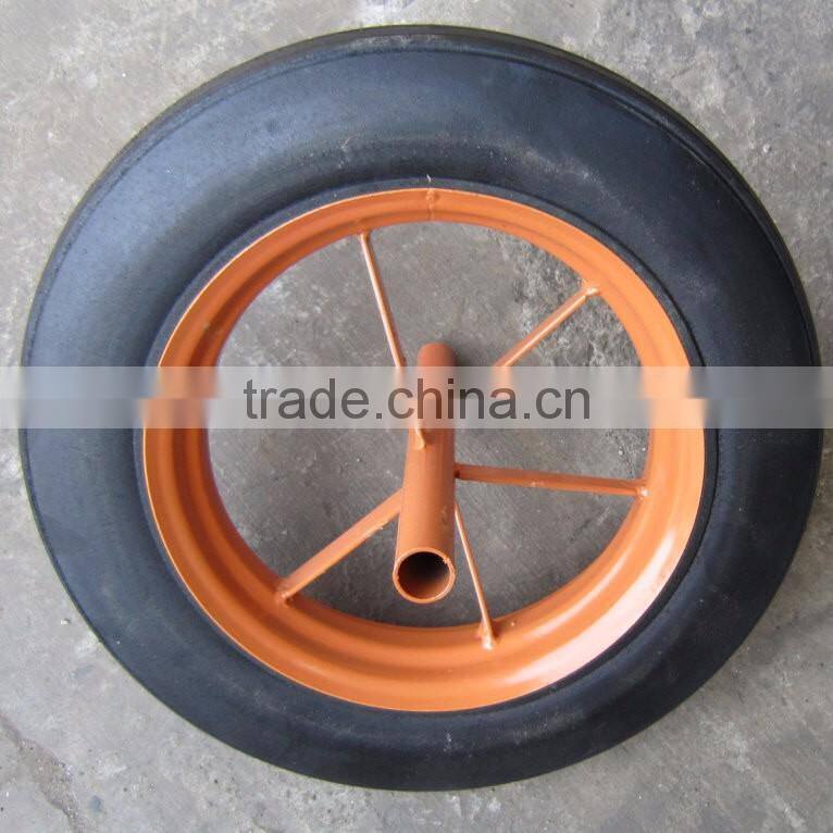 wheelbarrow tire 3.50-4/flat free tire /pu foam wheel