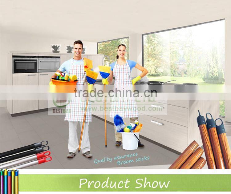 Factory direct sale pvc coated wooden broomstick, wooden stick, wooden broom handle