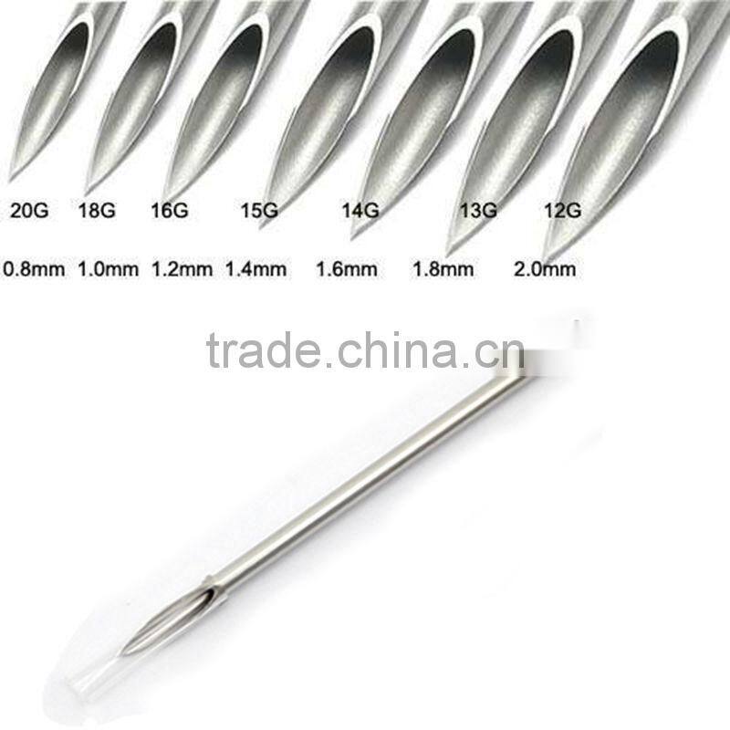 Surgical Steel Piercing Needles 12,14,16,18,20G For Navel Nose/Lip/Ears