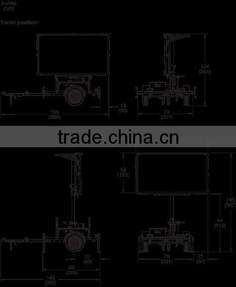 Solar Led Color Message Signs For Traffic Management, Outdoor 5 color VMS