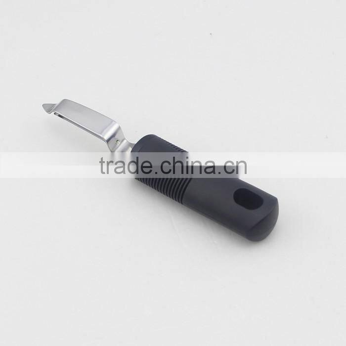 Stainless Steel Blade Single-head Peeler For Vegetable And Fruit With Black Plastic Handle