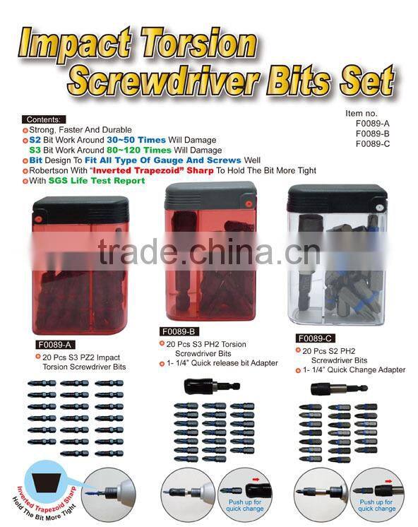 Impact Torsion Screwdriver Bits Set
