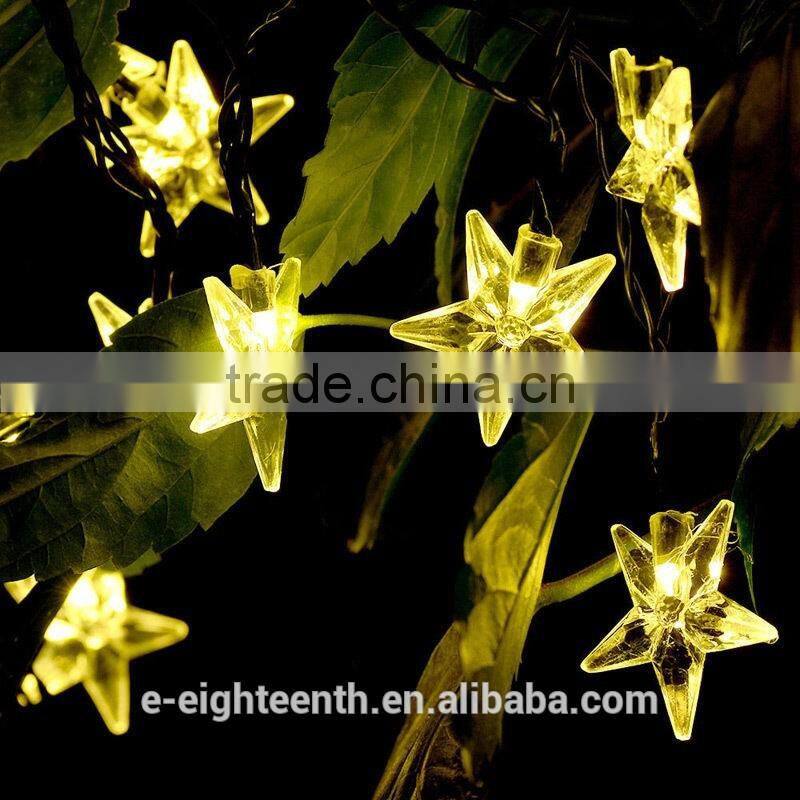 2016 new hot sale Sunniemart 20 LED Solar Powered Star Globe White String Light for Garden Chrismas