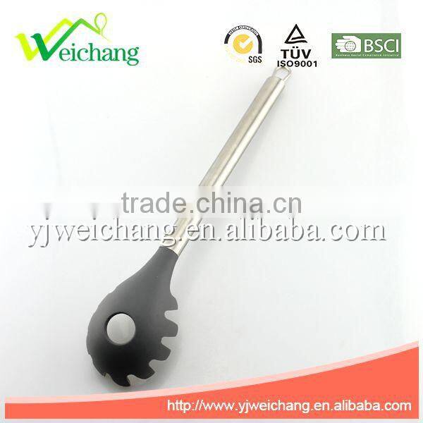 WCE247B Premium Silicone utensils SPAGHETTI SERVER pasta fork Cooking Utensil Gadgets Set with S.S. handle