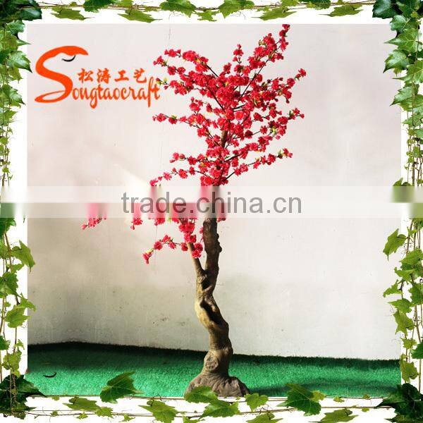 wholasle mini artificial cherry blossom tree plastic artificial cherry blossom tree