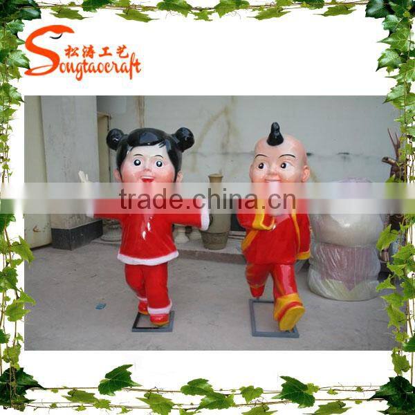 Life size artificial cartoon statue fiberglass cartoon artificial statue