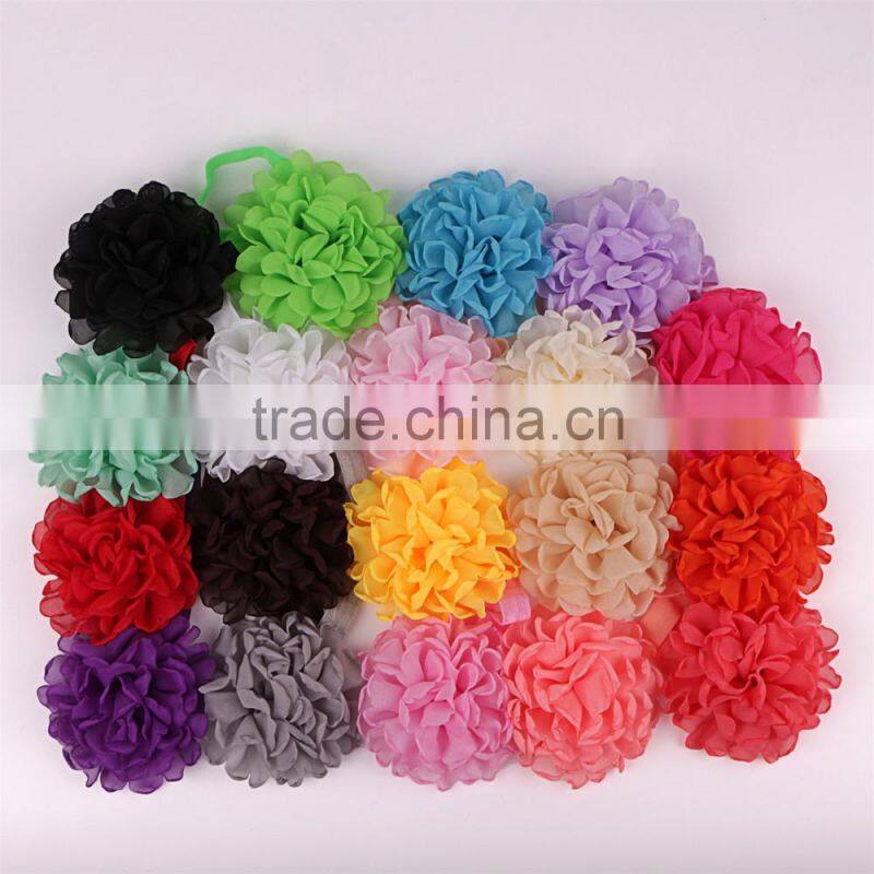 wholesale white chiffon children elastic hariband baby headband