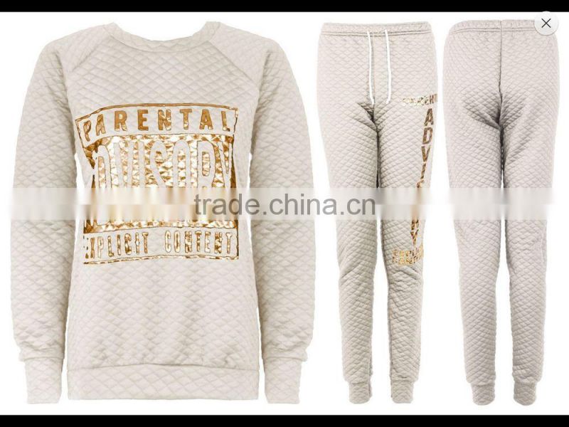 LADIES QUILTED PARENTAL WOMENS SWEATSHIRT TRACKSUIT