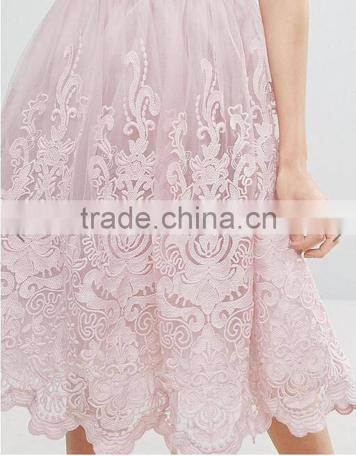 newest clothes oem Bardot neck Off-shoulder pretty princess dress Midi prom queen dress