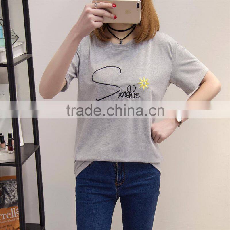 Wholesale loose short sleeve women t shirt custom printing t shirt