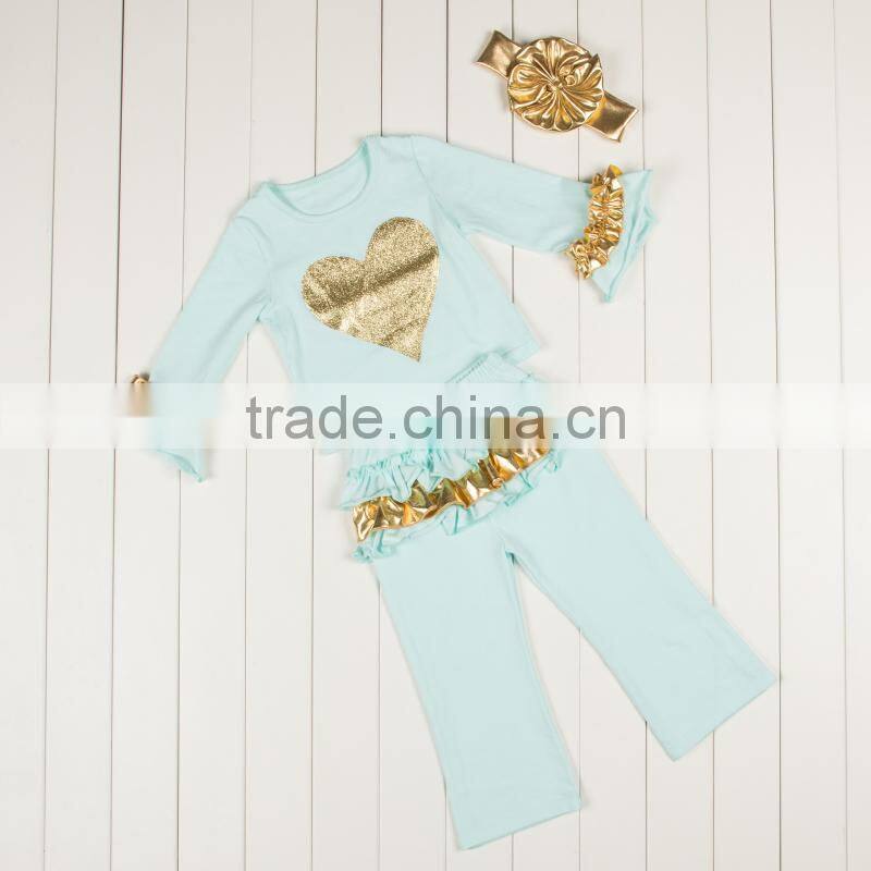 wholesale children's fall outfits kids halloween wear clothing sets lovely baby pumpkin cotton outfits