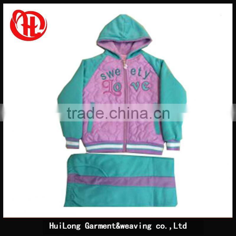 girls' sports suits children clothing sets PU polyester sportswear kid set