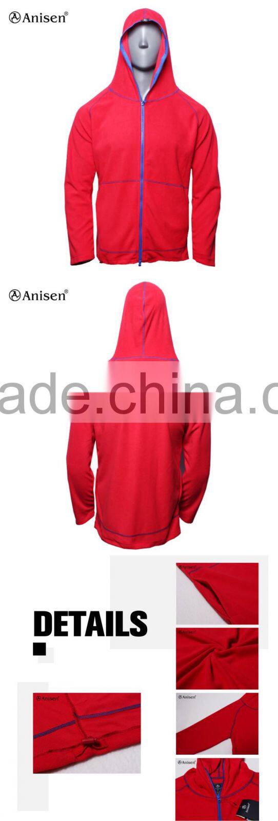 wholesale custom windbreaker zipper men hoodies