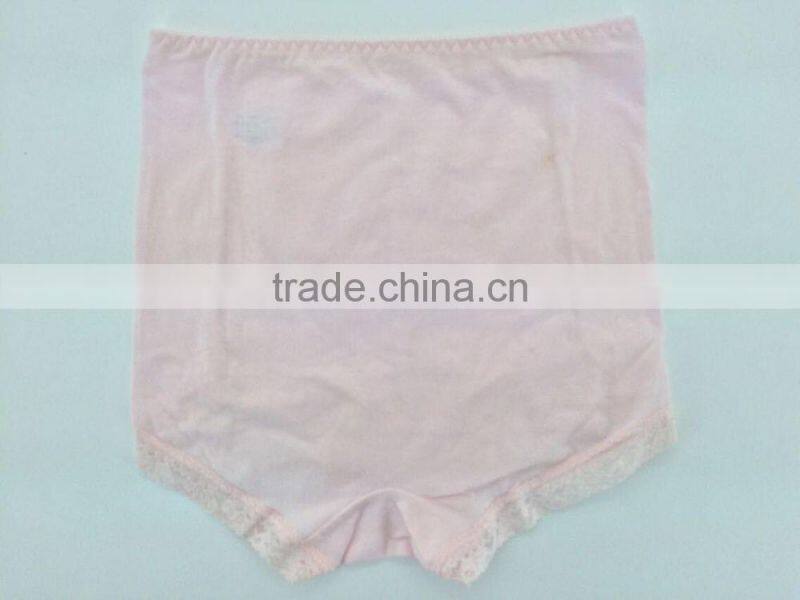 Hot sale !!! 2015 New Arrival Light Pink Color Briefs With Lace Big Size Women Mommy Pants