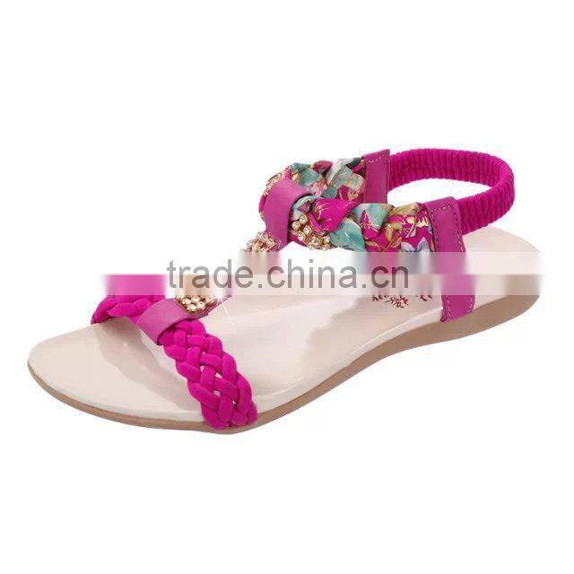 HFR-YS27 2015 summer new bohemian sandals flat T-strap sandals for women